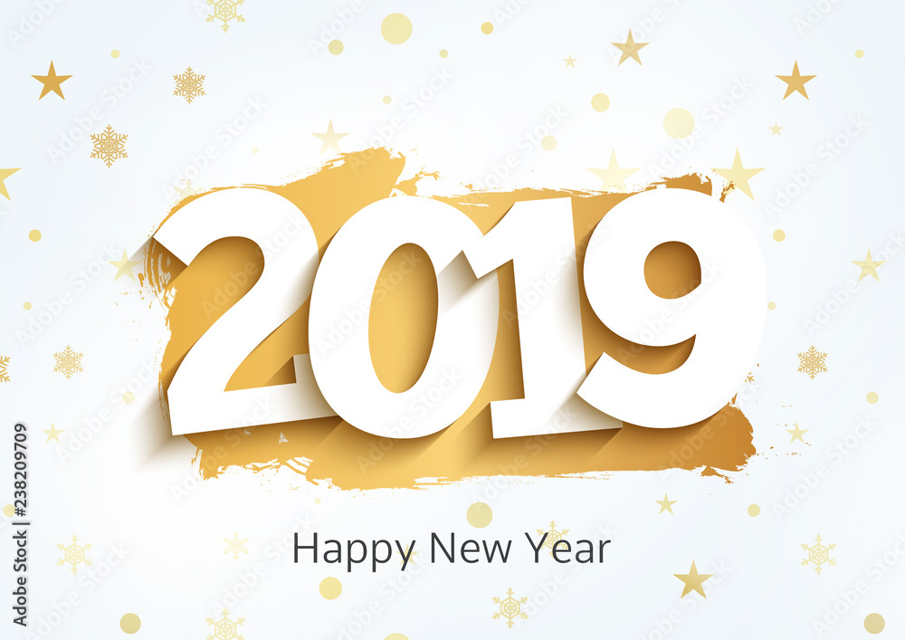 Happy New 2019 Year background. Christmas celebration card decoration Happy New 2019 Year background. Christmas celebration card decoration