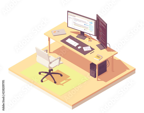 Vector isometric programmer workplace