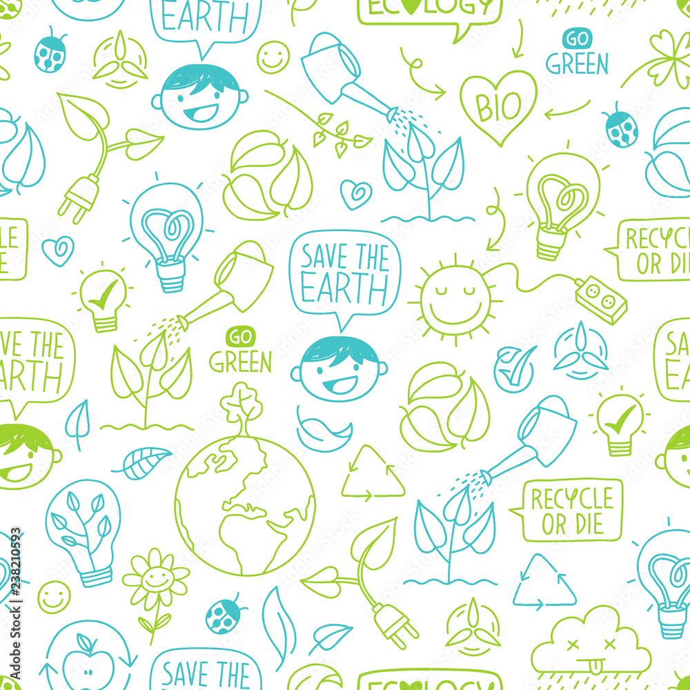Vector Ecology wallpaper seamless Pattern Vector Ecology wallpaper seamless Pattern