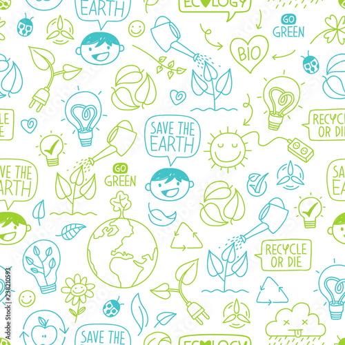 Vector Ecology wallpaper seamless Pattern