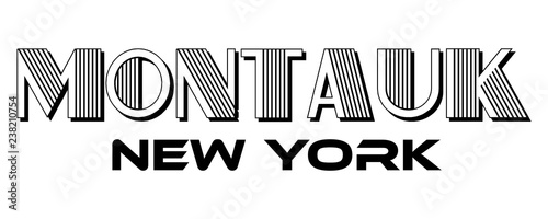 Montauk Surfing. Urban Apparel Modern Design Typography for Silk Screen Print