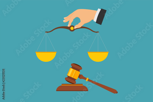 Justice concept, law and justice concept. Vector illustration.
