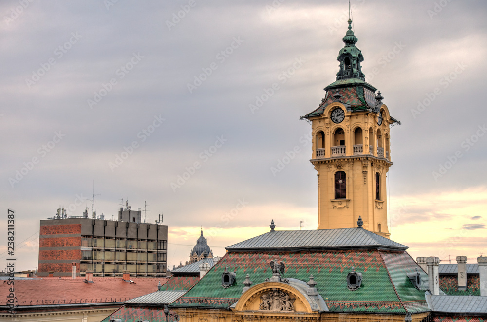 Szeged cityscape in autumn