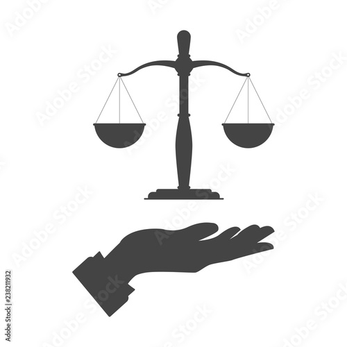 Justice concept, law and justice concept. Vector illustration.