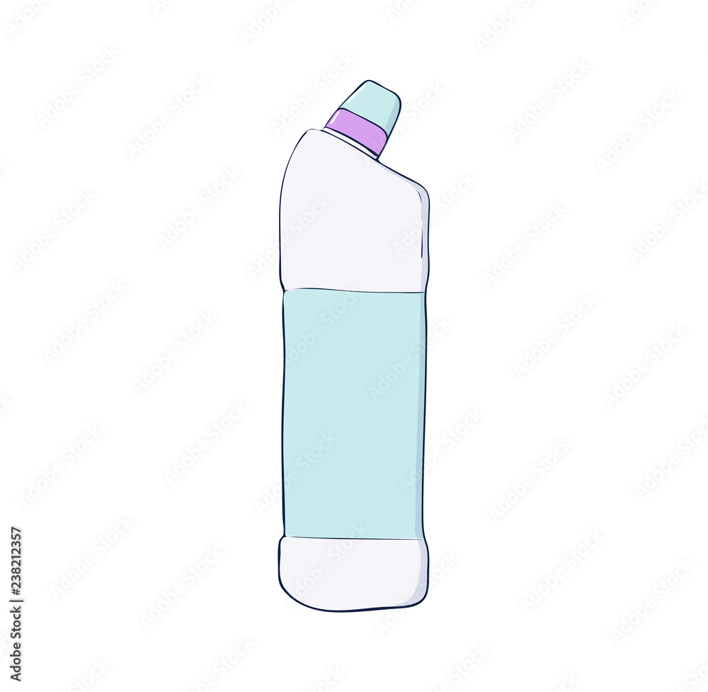Toilet Cleaner. Plastic containers with disinfectant liquid gel. Detergent bottle and chemicals household product Toilet Cleaner. Plastic containers with disinfectant liquid gel. Detergent bottle and chemicals household product