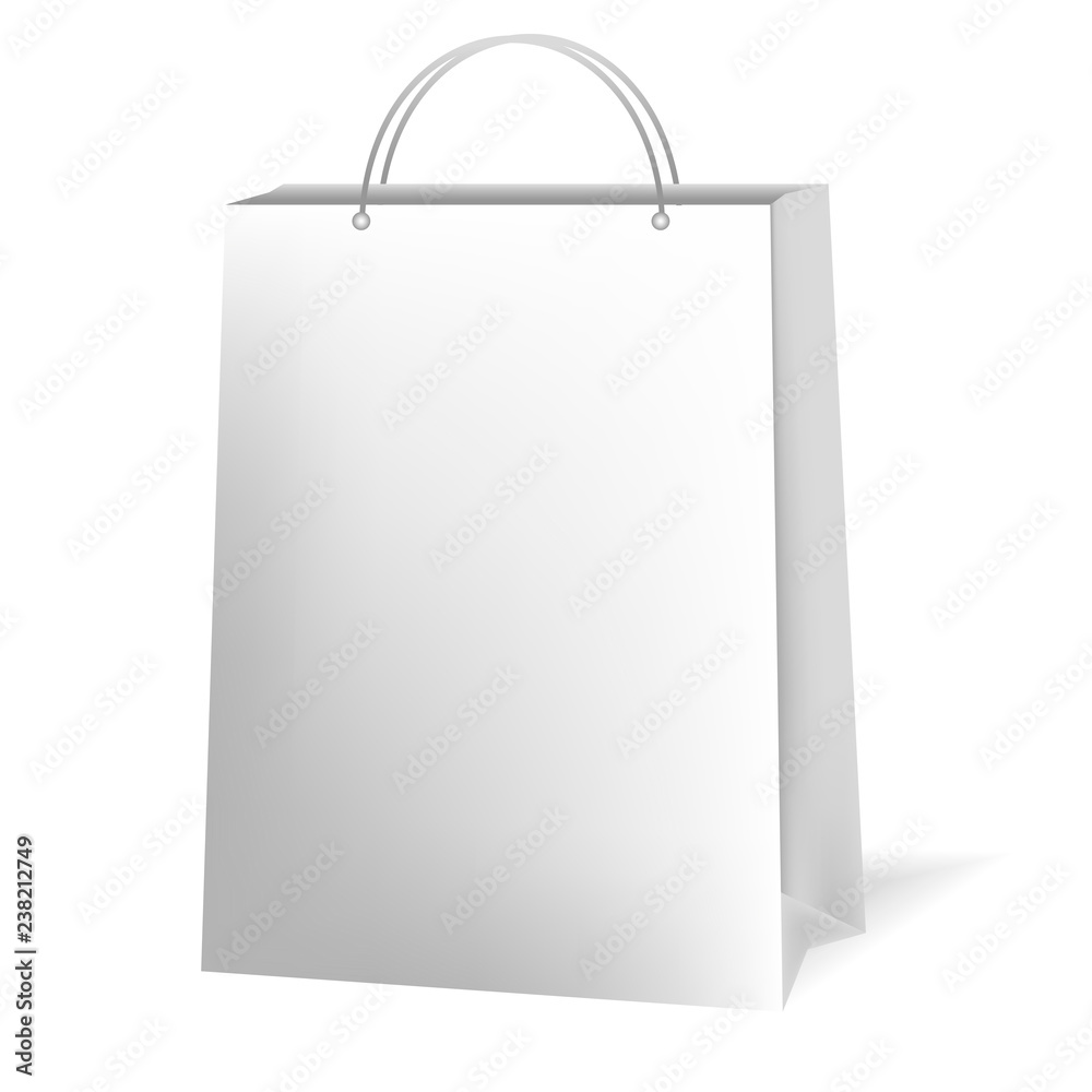 Mockup gift or shopping bag isolated on white background. Vector illustration. Mockup gift or shopping bag isolated on white background. Vector illustration.