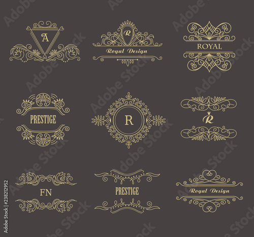 Vintage Floral Frames for your Logo, Invitation, Wedding Background.