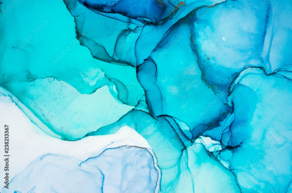 Obraz premium Closeup alcohol ink abstract painting. Soft color texture. Bright modern artistic motion background. Fractal artwork for creative graphic design. High quality details. Modern contemporary art.