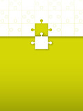 Puzzle concept jigsaw puzzle on vertical green background idea concept