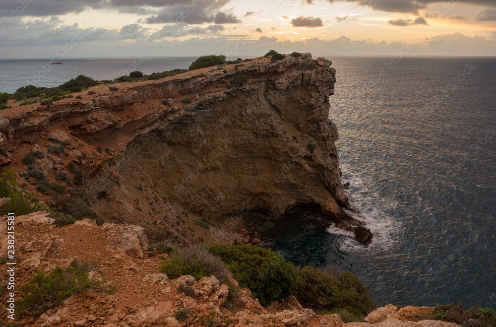 Sunrise in the Cap Martinet on the island of Ibiza