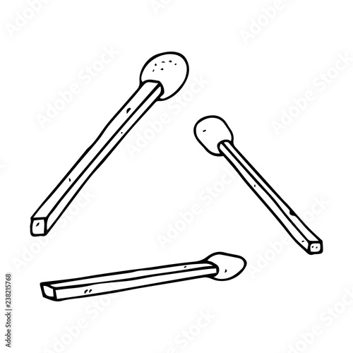 Scattered matches. Wooden matches. Vector illustration of a match.