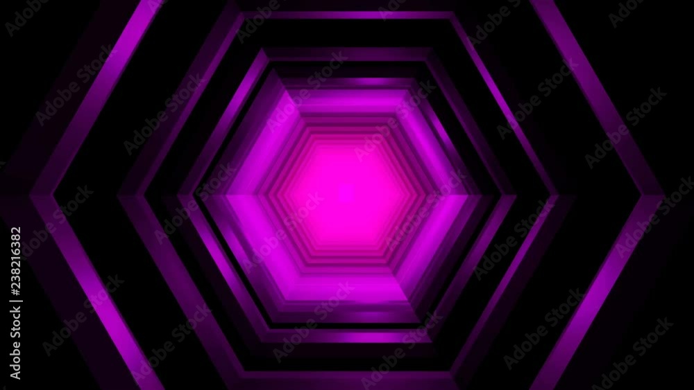 Beautiful Abstract Tunnel with Neon Red Pink Lights - Loop VJ BG