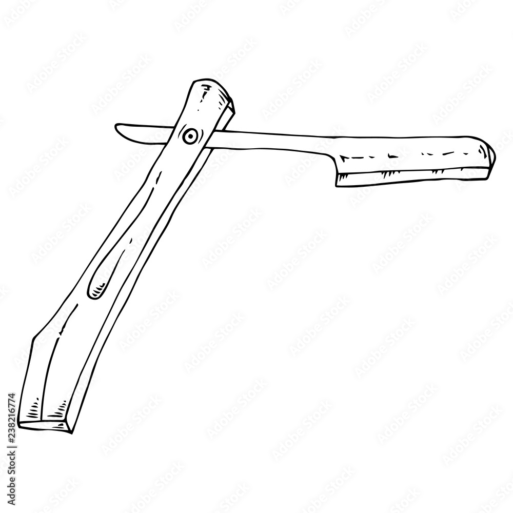 Straight Edge Razor Drawing