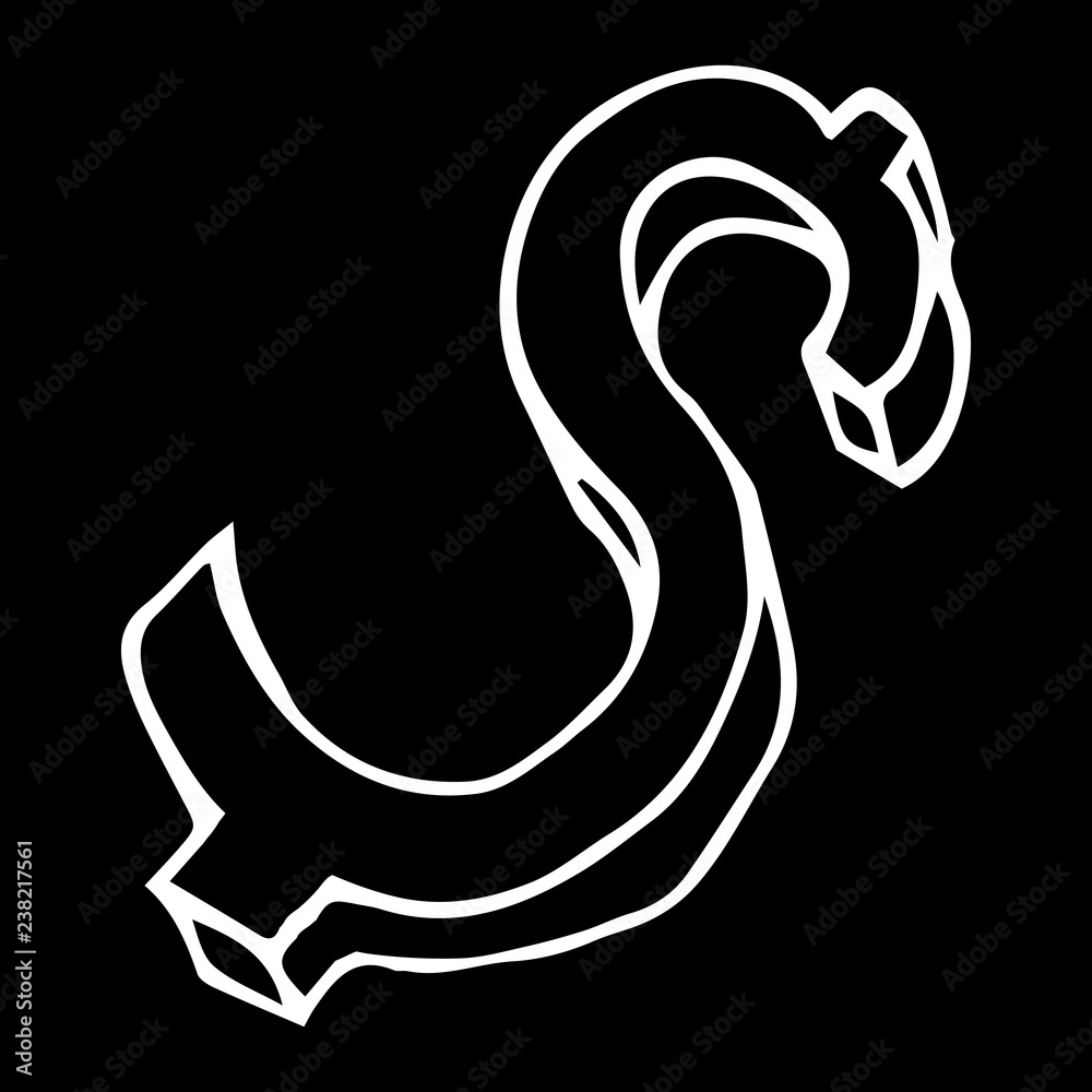 Dollar symbol. Vector of an old coin. Hand drawn dollar sign.
