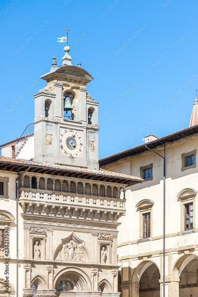 Detail of the Palazzo della Fraternita dei Laici from Arezzo, Italy