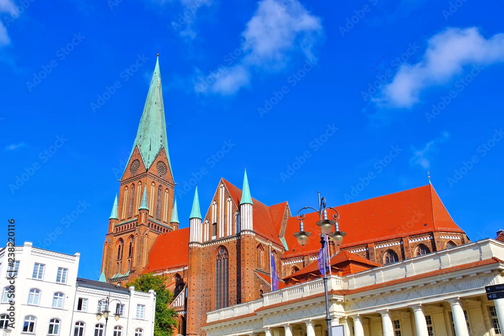 Fototapeta premium Schwerin Dom - Schwerin the cathedral, a famous brick building