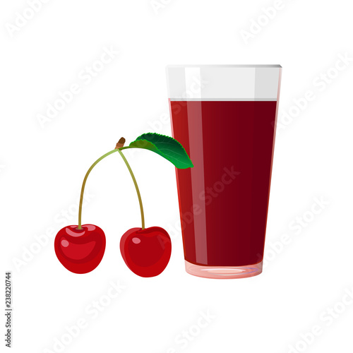 Cherry and glass of juice