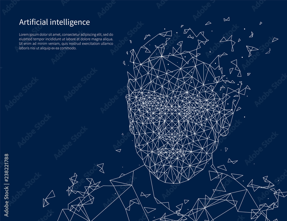 Artificial Intelligence Poster Text Sample Vector