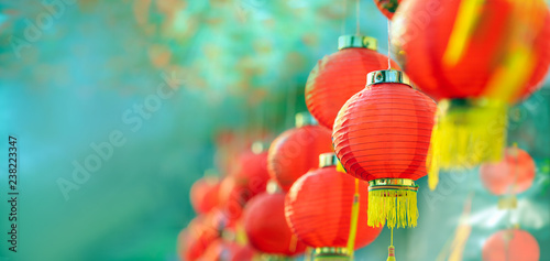 Photography Chinese new year lanterns in chinatown.