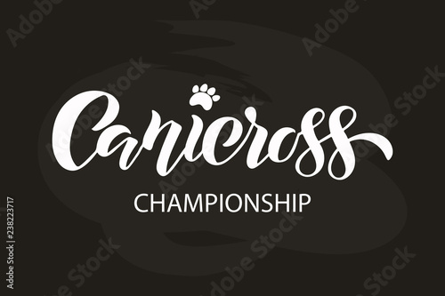 Bild auf Leinwand Canicross lettering typography