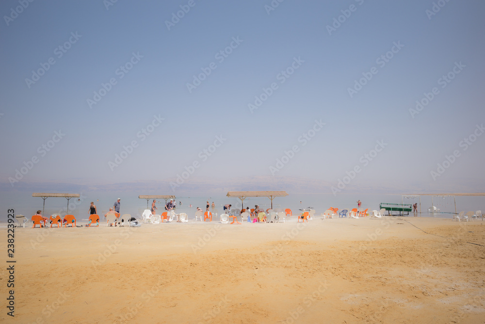 Dead Sea beach near Ein Gedi in Israel Dead Sea beach near Ein Gedi in Israel