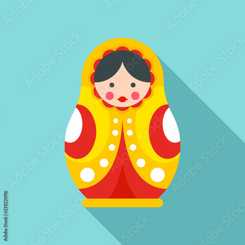 Wood nesting doll icon. Flat illustration of wood nesting doll vector icon for web design photo