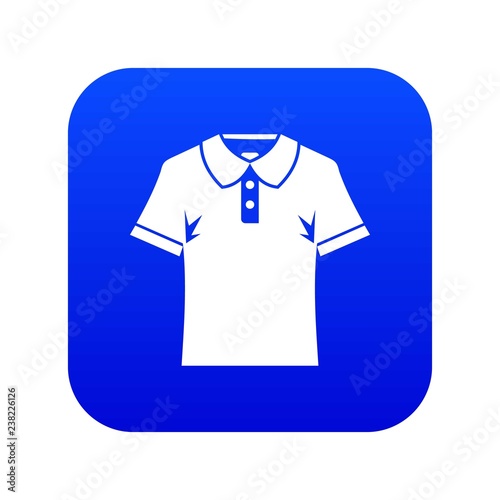 Men polo shirt icon digital blue for any design isolated on white vector illustration
