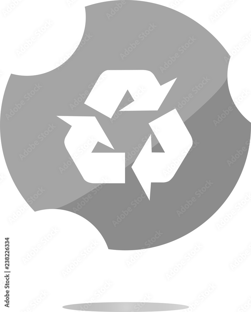 Icon Series - Recycle Sign . Trendy flat style sign isolated on white background Icon Series - Recycle Sign . Trendy flat style sign isolated on white background