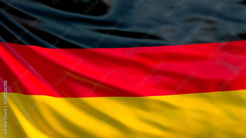 Naklejka premium Germany flag. Waving flag of Germany 3d illustration