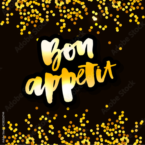 Bon appetit 2 lettering calligraphy brush design ink black
