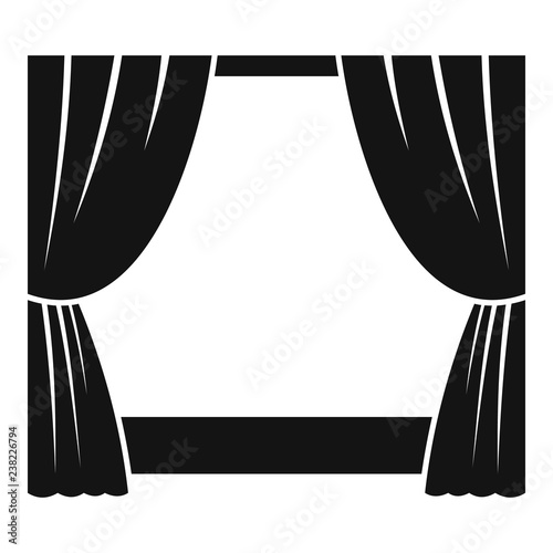 Theatrical stage icon. Simple illustration of theatrical stage vector icon for web design isolated on white background