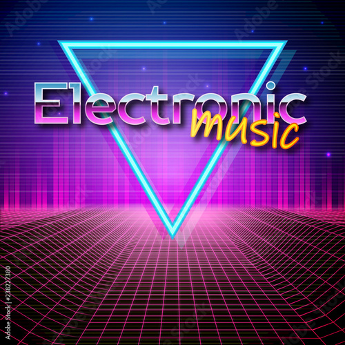 Retro futuristic background 80s style
