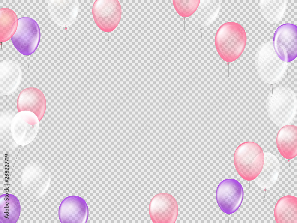 Flying air balloons on transparent background Flying air balloons on transparent background