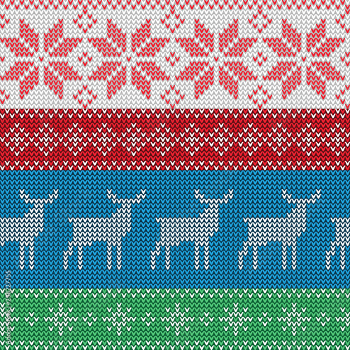 Christmas color vector patterns. Nordic style ornament