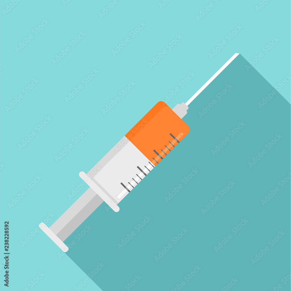 Syringe icon. Flat illustration of syringe vector icon for web design Syringe icon. Flat illustration of syringe vector icon for web design