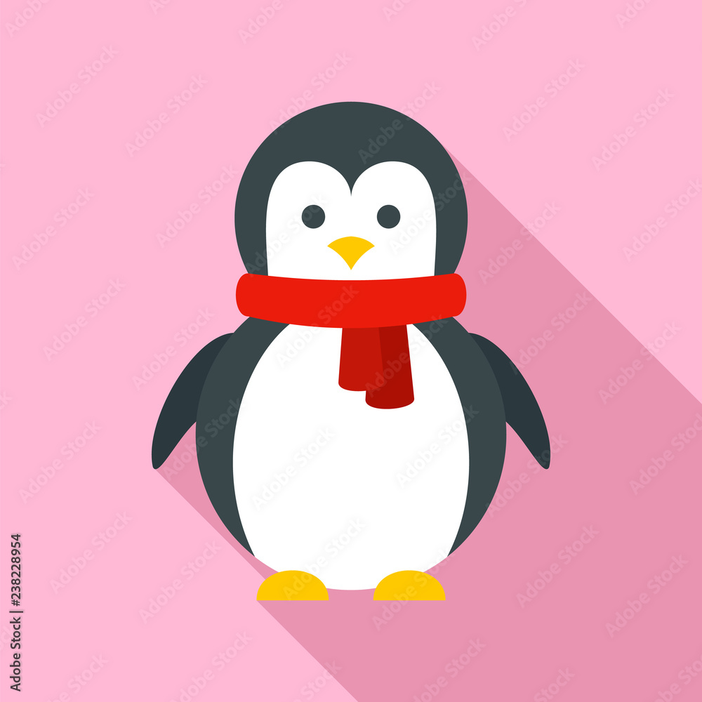 Fototapeta premium Xmas penguin icon. Flat illustration of xmas penguin vector icon for web design