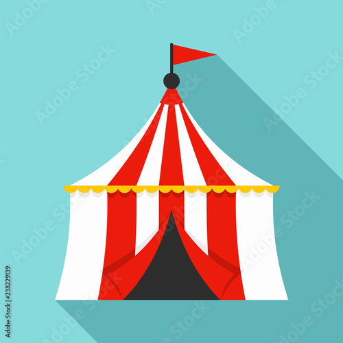 Circus tent icon. Flat illustration of circus tent vector icon for web design