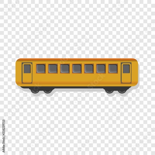 Yellow passenger wagon icon. Cartoon of yellow passenger wagon vector icon for web design 