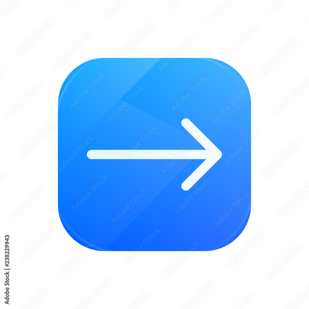 Arrow right glossy flat icon, pointer symbol Arrow right glossy flat icon, pointer symbol