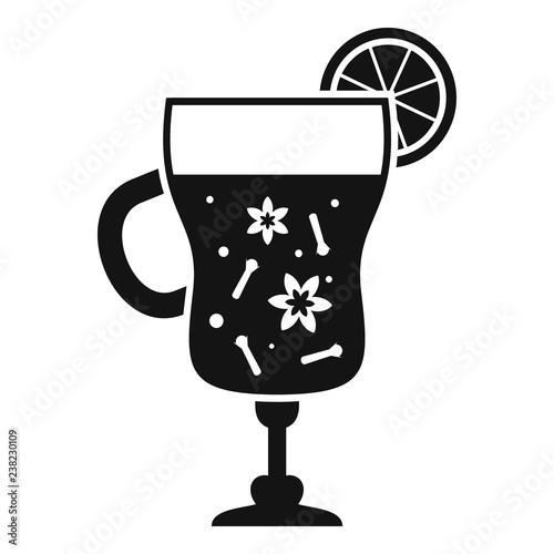 Mulled wine glass icon. Simple illustration of mulled wine glass vector icon for web design isolated on white background