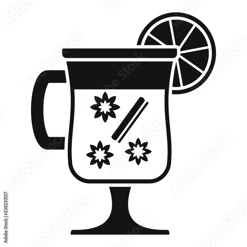 Mulled wine drink icon. Simple illustration of mulled wine drink vector icon for web design isolated on white background