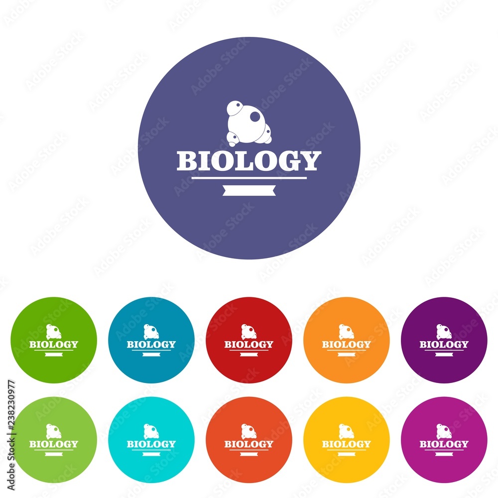 Element biology icons color set vector for any web design on white background