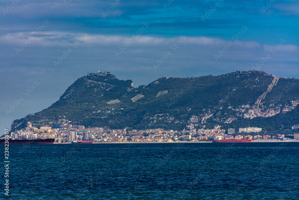 The rock of Gibraltar and some ships