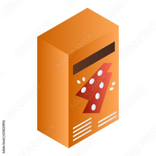 Orange cracker box icon. Isometric of orange cracker box vector icon for web design isolated on white background