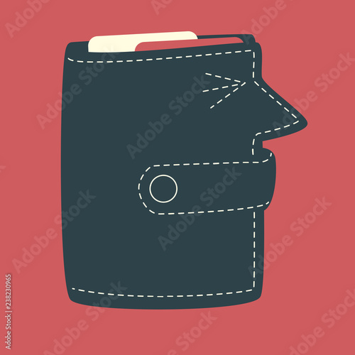 Conceptual illustration of a wallet in shape of human head with gagged mouth as a metaphor of forced shopping.