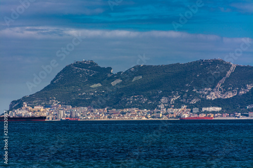 The rock of Gibraltar and some ships