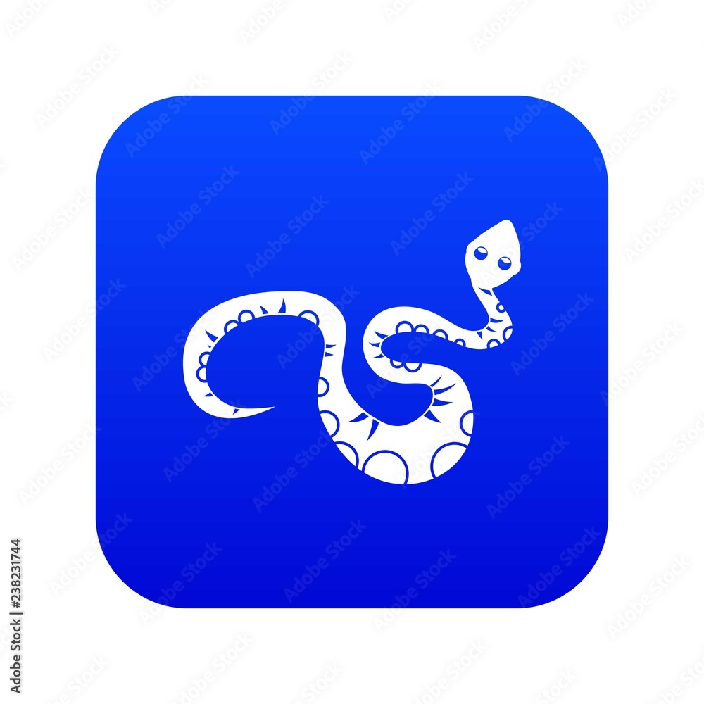 Black snake icon digital blue for any design isolated on white vector illustration Black snake icon digital blue for any design isolated on white vector illustration