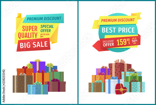 Special Offer Hot Price Set Vector Illustration