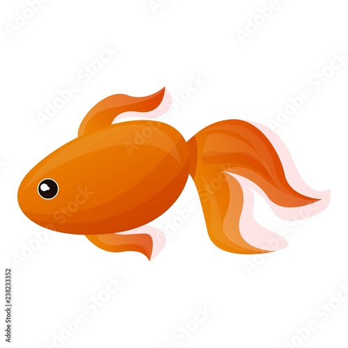 Aquarium gold fish icon. Cartoon of aquarium gold fish vector icon for web design isolated on white background