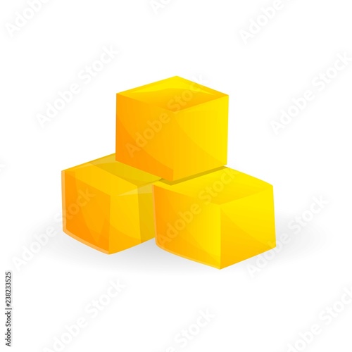 Cube of mango icon. Cartoon of cube of mango vector icon for web design isolated on white background © nsit0108